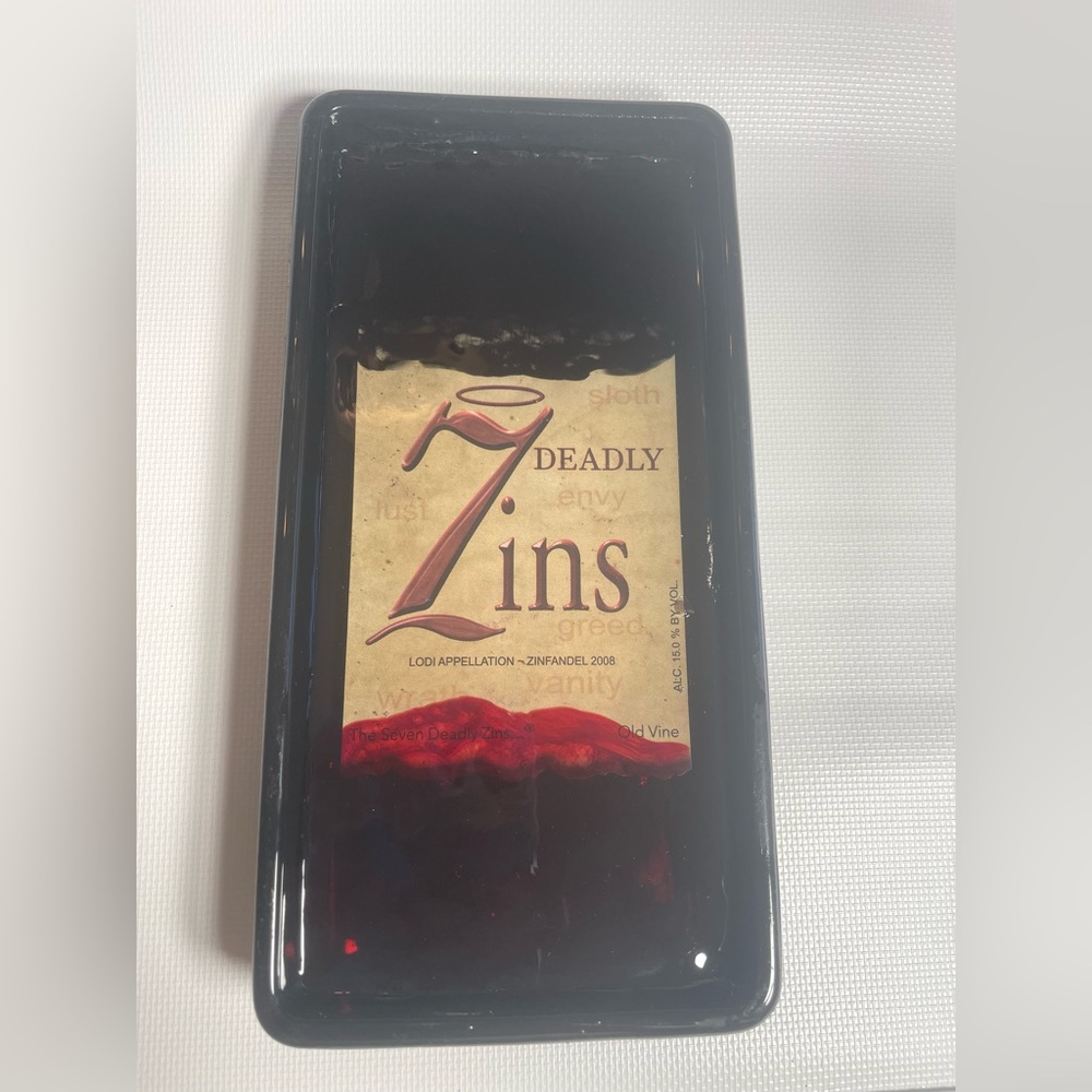 Hand Crafted 7 Deadly Zins Glass & Resin Dish